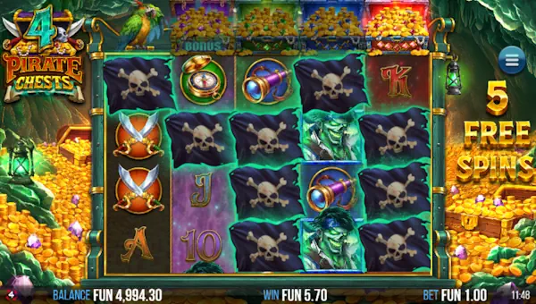 4 Pirate Chests bonus features
