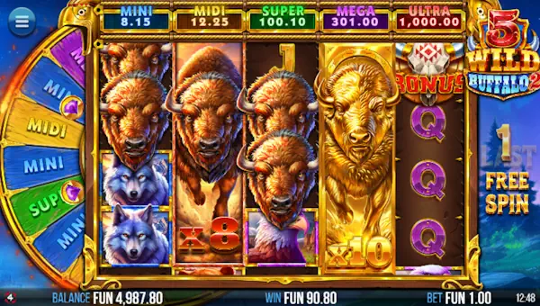 5 Wild Buffalo 2 bonus features