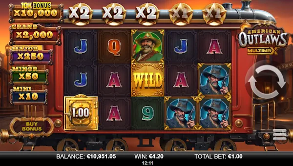 American Outlaws MultiMax gameplay screenshot