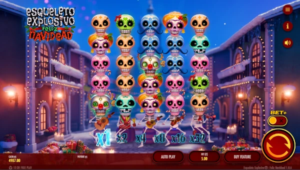 Esqueleto Explosivo Feliz Navidead gameplay screenshot