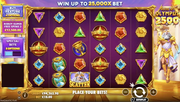 Gates of Olympus 2500 gameplay screenshot