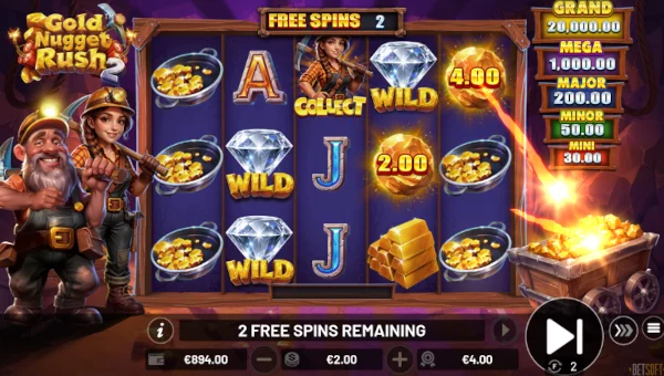 Gold Nugget Rush 2 bonus features