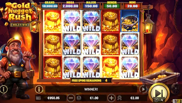 Gold Nugget Rush bonus features