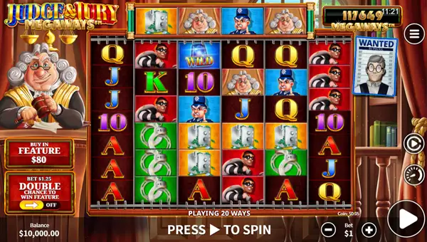 Judge and Jury Megaways gameplay screenshot