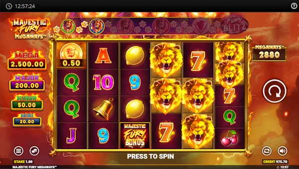 Majestic Fury Megaways gameplay screenshot