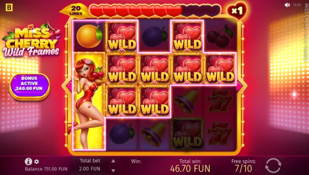 Miss Cherry Wild Frames bonus features
