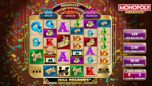 Monopoly Megapots bonus features