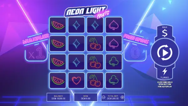 Neon Light Fruits gameplay screenshot