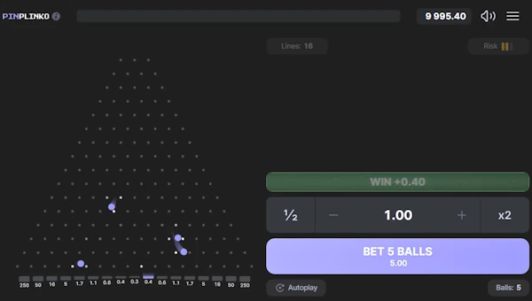 Pin Plinko gameplay screenshot