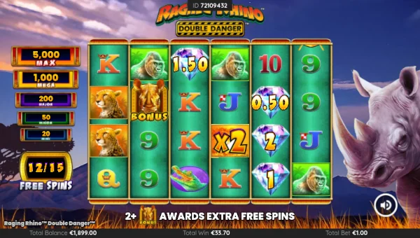Raging Rhino Double Danger bonus features