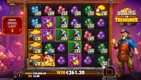 Rolling in Treasures bonus features