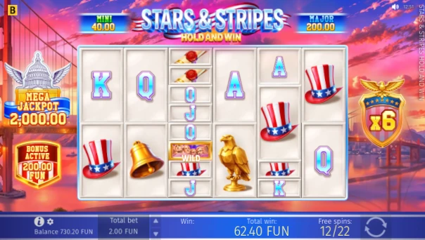 Stars and Stripes Hold and Win bonus features