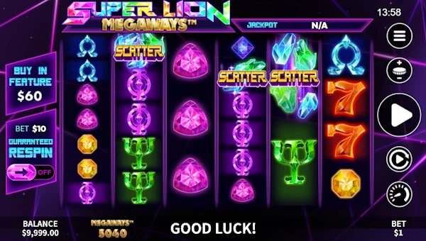 Super Lion Megaways gameplay screenshot