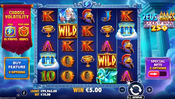 Zeus vs Hades Gods of War 250 gameplay screenshot